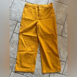 J. Crew Slim Wide-Leg Mustard Chino Pants